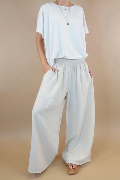 【COLOR iN ID】Nylon Shirring Wide Pants Wide Leg Pants for Women Sewing Pattern in 5 Sizes and